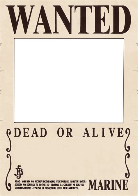 Wanted Poster One Piece Template